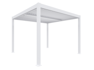 The North Cotswold Elite, 3x4m White Aluminium Pergola - With Manual Louvre Roof