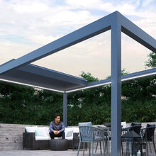 Load image into Gallery viewer, Burford Luxe freestanding pergola with electric roof
